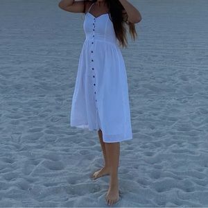 H&M white midi dress